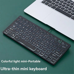 Compact Mini Wired USB Keyboard for Laptop Home Office Use