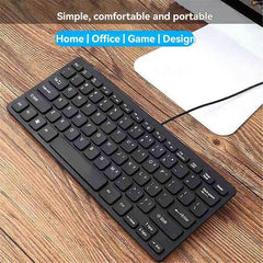 Ultra-Thin USB Compact Wired Mini Keyboard for PC Gaming