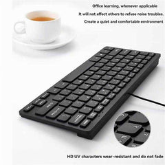 Ultra-Thin USB Compact Wired Mini Keyboard for PC Gaming
