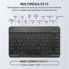 10-Inch Bluetooth Keyboard and Mouse Set Rechargeable for Android Tablet C