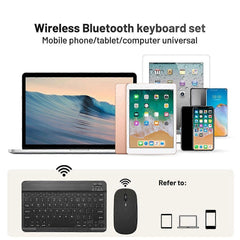 10-Inch Bluetooth Keyboard and Mouse Set Rechargeable for Android Tablet C