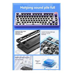 Wired Mechanical Keyboard Kit with RGB Knob Gasket Aluminum Hot-Swap