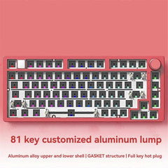 Wired Mechanical Keyboard Kit with RGB Knob Gasket Aluminum Hot-Swap