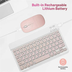 10-Inch Bluetooth Keyboard and Mouse Set Rechargeable for Android Tablet A