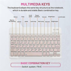 10-Inch Bluetooth Keyboard and Mouse Set Rechargeable for Android Tablet A
