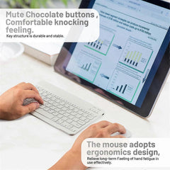 10-Inch Bluetooth Keyboard and Mouse Set Rechargeable for Android Tablet D