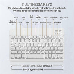 10-Inch Bluetooth Keyboard with Mouse Ultra-Slim Wireless Combo Set