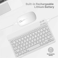 10-Inch Bluetooth Keyboard with Mouse Ultra-Slim Wireless Combo Set
