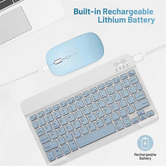 10-Inch Bluetooth Keyboard and Mouse Set Rechargeable for Android Tablet E