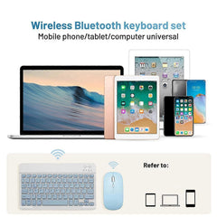 10-Inch Bluetooth Keyboard and Mouse Set Rechargeable for Android Tablet E