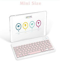 10-Inch Portable Bluetooth Keyboard Rechargeable for iOS Android Devices