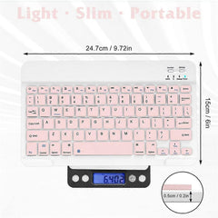 10-Inch Portable Bluetooth Keyboard Rechargeable for iOS Android Devices
