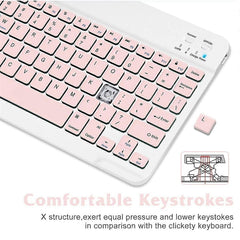 10-Inch Portable Bluetooth Keyboard Rechargeable for iOS Android Devices