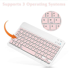 10-Inch Portable Bluetooth Keyboard Rechargeable for iOS Android Devices