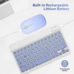 10-Inch Bluetooth Keyboard and Mouse Set Rechargeable for Android Tablet B