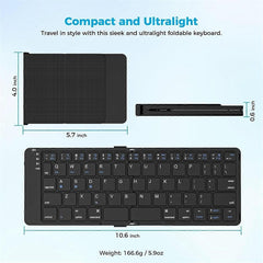 Universal Foldable Bluetooth Keyboard Portable for Phones and Tablets