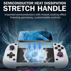 X5 Telescopic Wireless Gamepad with Fan Hall Joysticks for Phone A