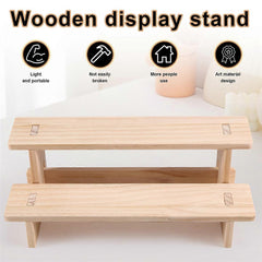 Two-Tier Wooden Display Stand for Perfume or Kitchen Use
