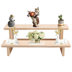 Two-Tier Wooden Display Stand for Perfume or Kitchen Use