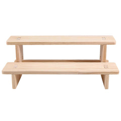 Two-Tier Wooden Display Stand for Perfume or Kitchen Use