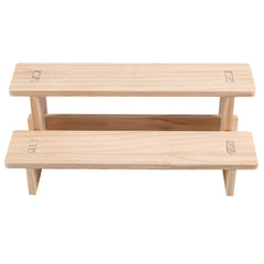 Two-Tier Wooden Display Stand for Perfume or Kitchen Use