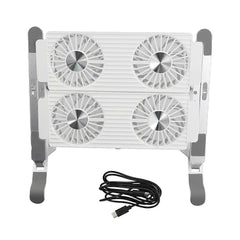 Folding Aluminum Laptop Cooler Stand with 4-Port Air Fan