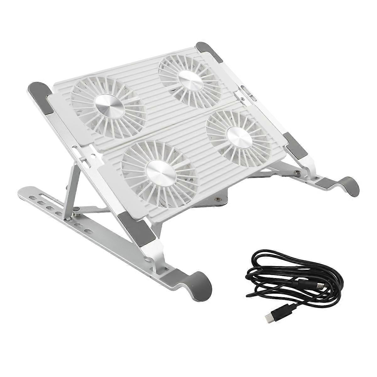 Folding Aluminum Laptop Cooler Stand with 4-Port Air Fan