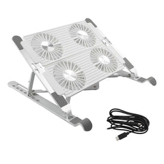 Folding Aluminum Laptop Cooler Stand with 4-Port Air Fan