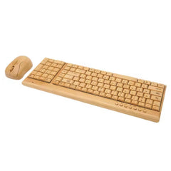2.4GHz Wireless Bamboo Keyboard and Mouse Set Plug and Play for Office