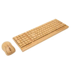 2.4GHz Wireless Bamboo Keyboard and Mouse Set Plug and Play for Office