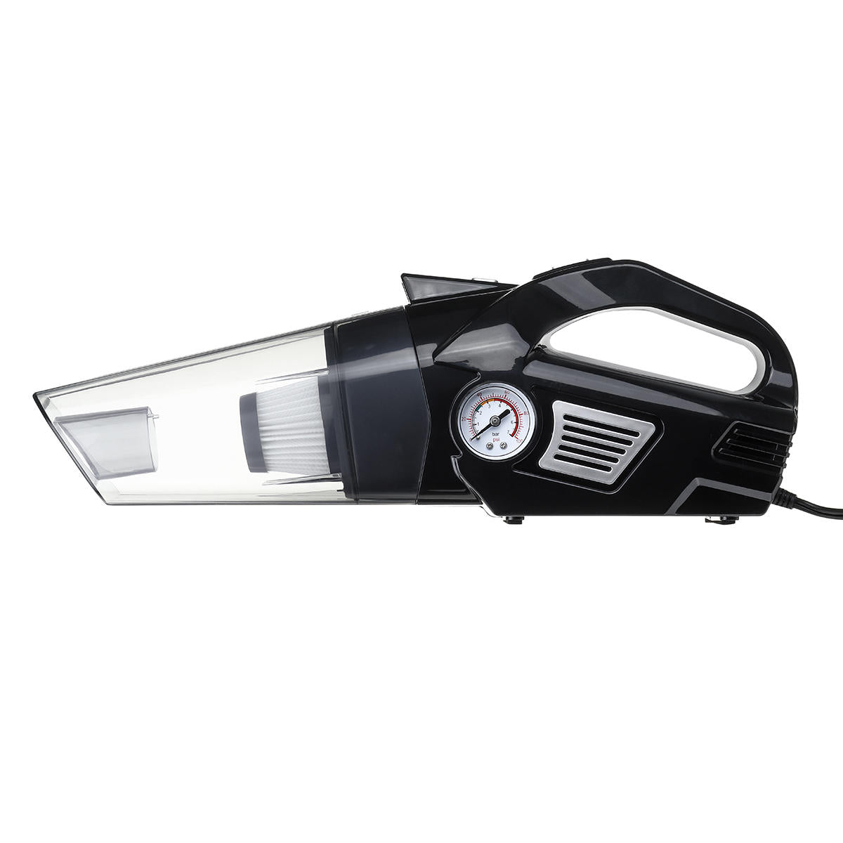 1Set Car Vacuum Cleaner with Tire Inflator and Pressure Gauge