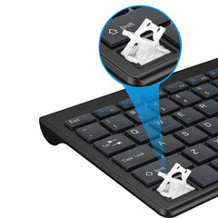 2.4G Rechargeable Bluetooth Keyboard Ultra Thin Multi-Device