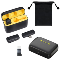 2.4G Wireless Lavalier Microphone - Charging Case for Apple Android Phones