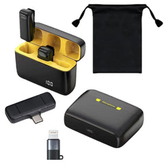 2.4G Wireless Lavalier Microphone - Charging Case for Apple Android Phones
