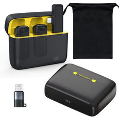 2.4G Wireless Lavalier Microphone - Charging Case for Apple Android Phones