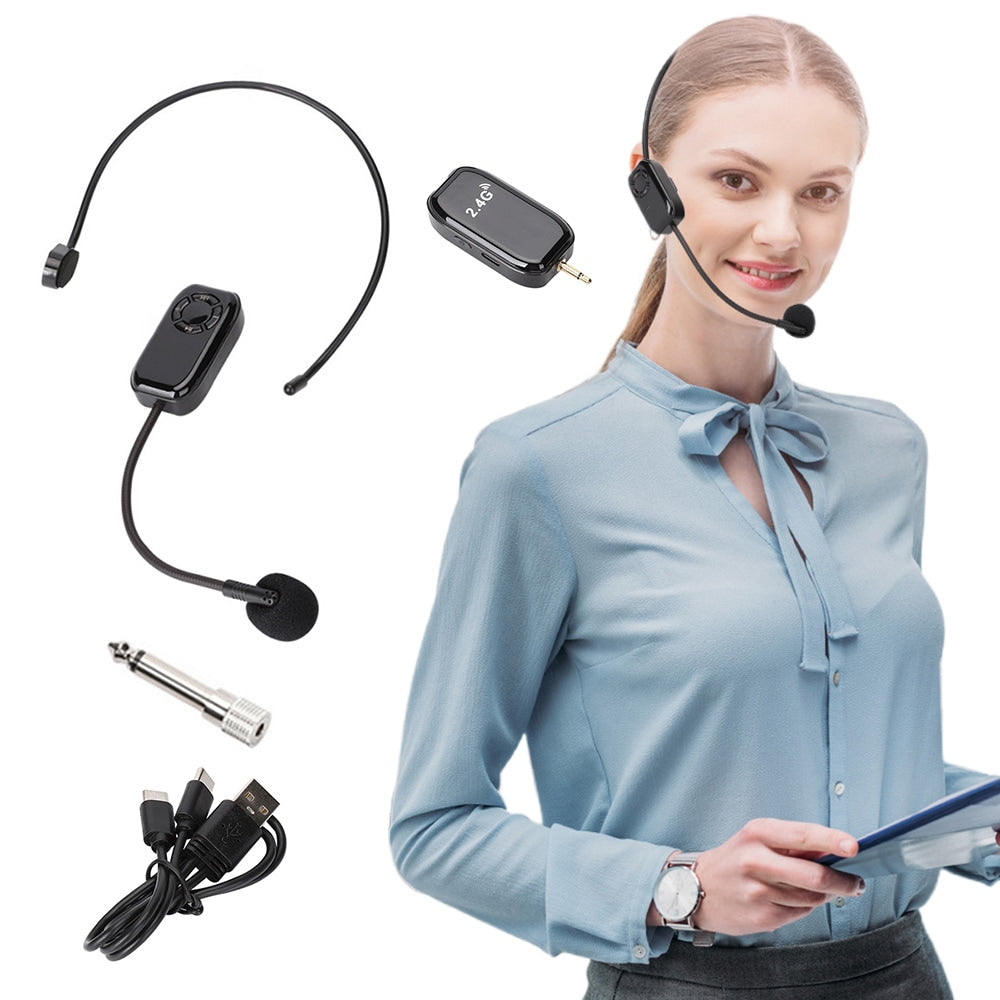 2.4G Wireless Headset & Handheld Microphone - 2-in-1 Voice Amplifier