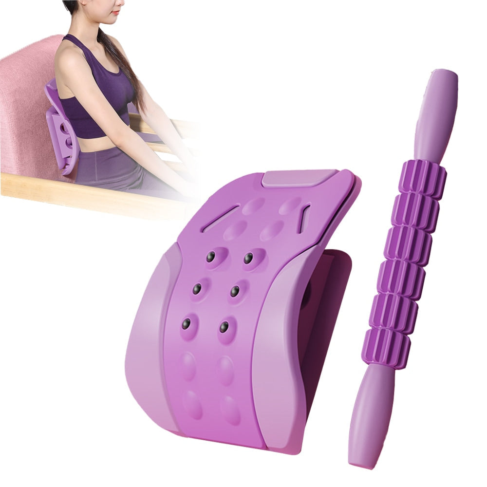 2-in-1 Back Stretcher with Magnetic Lumbar Support for Pain Relief