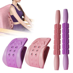 2-in-1 Back Stretcher with Magnetic Lumbar Support for Pain Relief