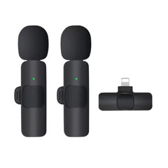2 Pack Wireless Lavalier Mics - For Android iPhone iPad Vlog Recording