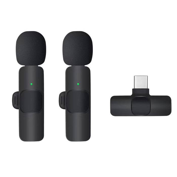 2Pcs Wireless Lavalier Mics - Type-C for Recording Live Streaming