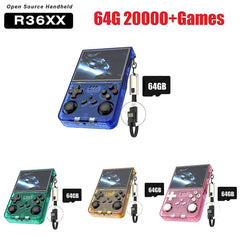 R36XX Retro Game Console 3.5 Inch 64G 20000+ Games WiFi Linux Pocket