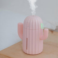 Mini Cactus USB Humidifier with LED Light for Home or Office