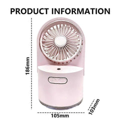 Mini Humidifier with Fan - USB for Desk Travel and Car