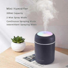 300ml USB Cool Mist Mini Humidifier with Colorful Lights