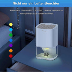 Small Dehumidifier with Humidity Control and 7 Color Lights