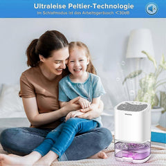Small Dehumidifier with Humidity Control and 7 Color Lights