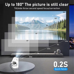 Portable Projector 270 Degree Android13 WiFi Bluetooth