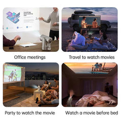 Projector Full HD 1080P Support 200ANSI Android 9.0 Silver