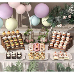 1 Set Large Wooden Tiered Riser Display Stands for ,Events
