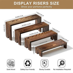 1 Set Large Wooden Tiered Riser Display Stands for ,Events